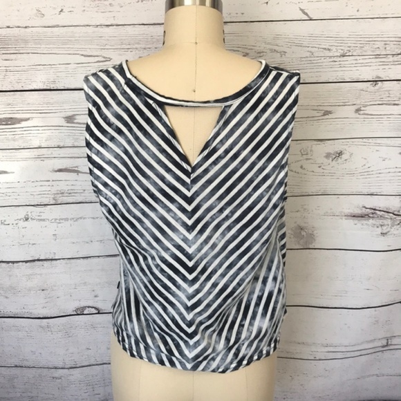 VANS Logo Striped Tie Dye Crop Cutout Tank Size Small - Picture 7 of 9